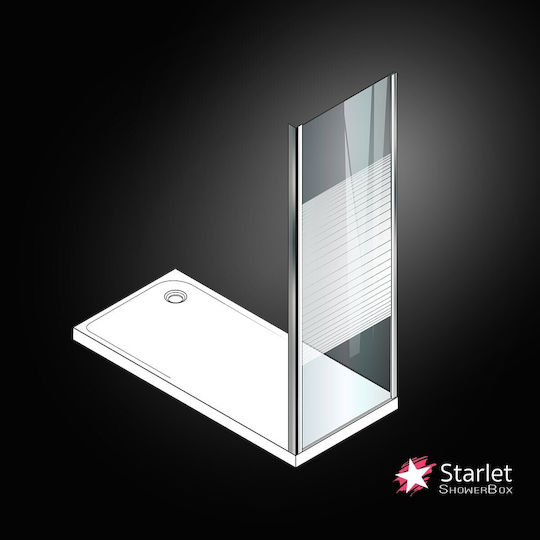 Starlet Fixed Side for Shower 69-72x180cm Stripes Chrome