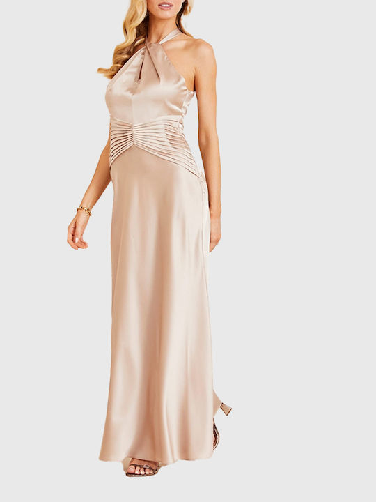 Marciano by Guess Maxi Kleid mit Schlitz Beige