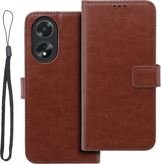 Crazy Horse Brieftasche Synthetisches Leder / Kunststoff / Silikon Braun (Oppo A58 4G)