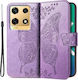 Infinix Buchen Sie Synthetisches Leder / Kunststoff / Silikon Lila (Infinix Note 30 Pro 4G, Schmetterling)