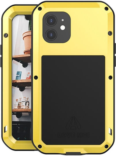 Love Mei Back Cover Μεταλλικό Κίτρινο (iPhone 12 / 12 Pro)