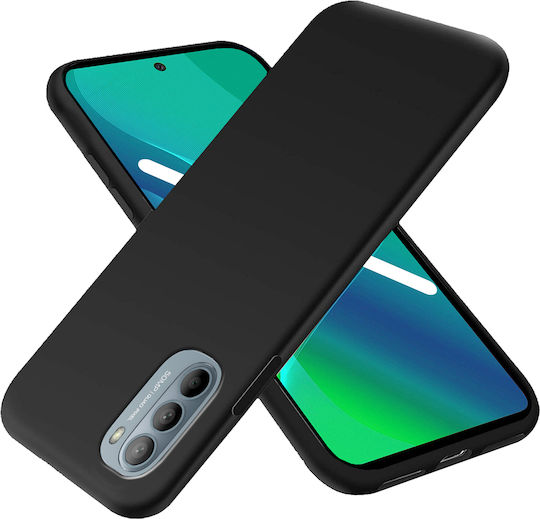Erbord Umschlag Rückseite Silikon Schwarz (Moto G51)