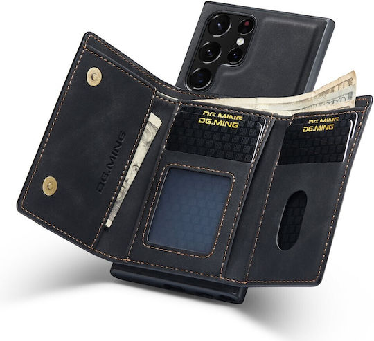 DG.MING Wallet Δερματίνης / Σιλικόνης / Πλαστικό Μαύρο (Galaxy S23 Ultra)