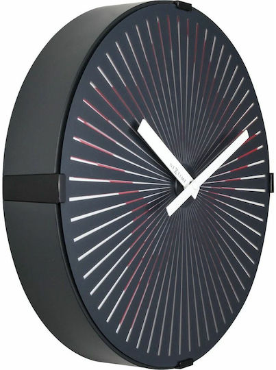 Nextime Αθόρυβο Ρολόι Τοίχου Πλαστικό Μαύρο Ø30cm