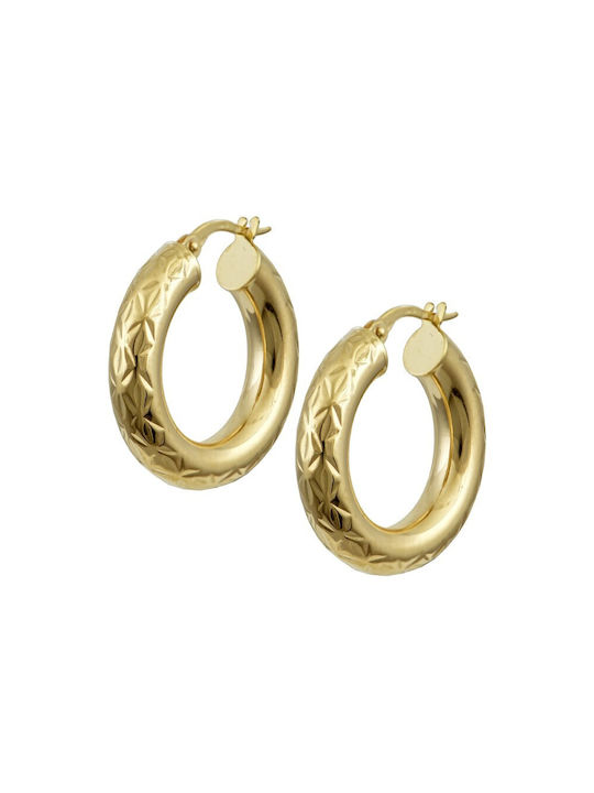 Earrings Hoops made of Gold 14K