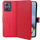 Crazy Horse Wallet Piele artificială / Plastic / Silicon Roșu (Motorola Moto G54 5G)