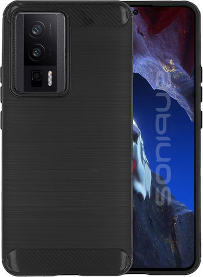 Sonique Carbon Brushed Back Cover Silicon / Plastic Negru (Poco F5 Pro)
