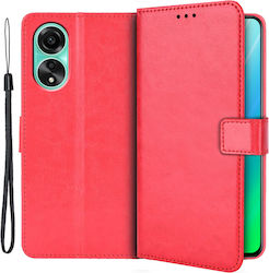 Crazy Horse Wallet Κόκκινη (Oppo A78 4G)