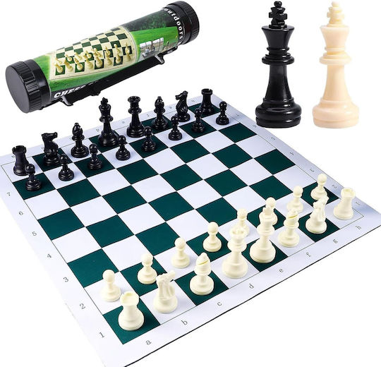 Φορητό Σετ Πλαστικά Πούλια για Τάβλι Πράσινο / Μαύρο / Λευκό 13cm