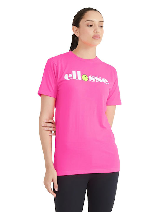 Ellesse Sml09105 Damen Sportlich Bluse Kurzärmelig Neon Pink