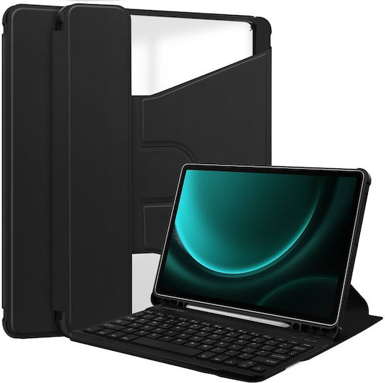 Flip Cover cu Tastatură în Engleză SUA Neagră (Samsung Galaxy Tab S9 FE+ Plus)
