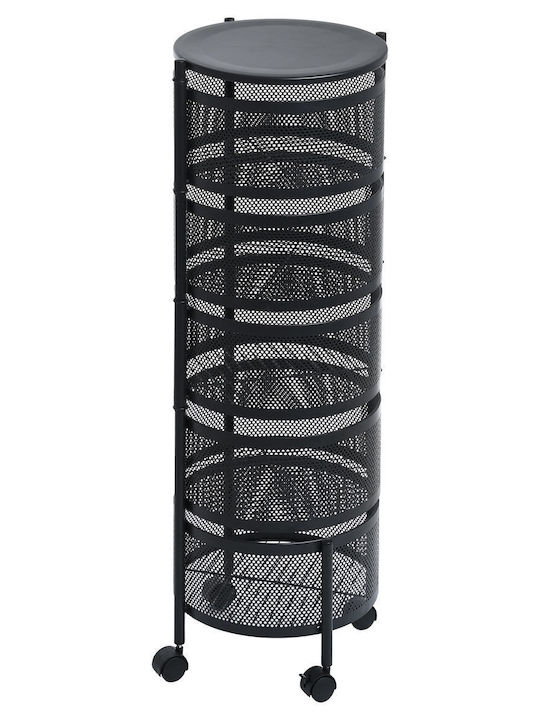 Estia Metallic Kitchen Rack 5 Tiers Black 33x33x75cm