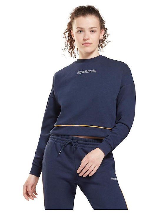 Gekürzt Damen Sweatshirt Vector Navy
