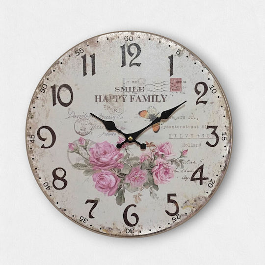 Artifact Wall Clock Wooden Beige Ø30cm