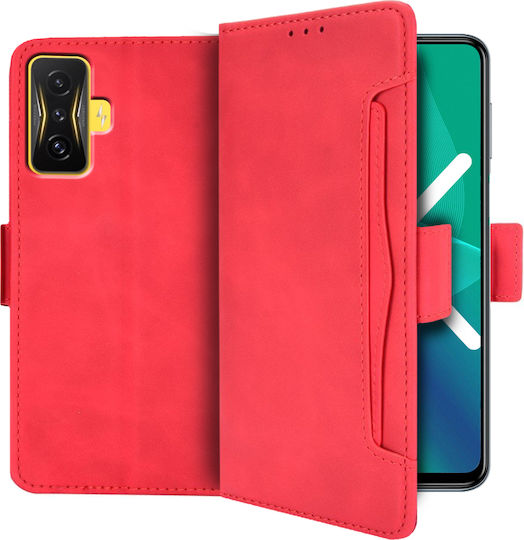 Erbord Book Piele artificială / Plastic / Silicon Roșu (Poco F4 GT 5G)