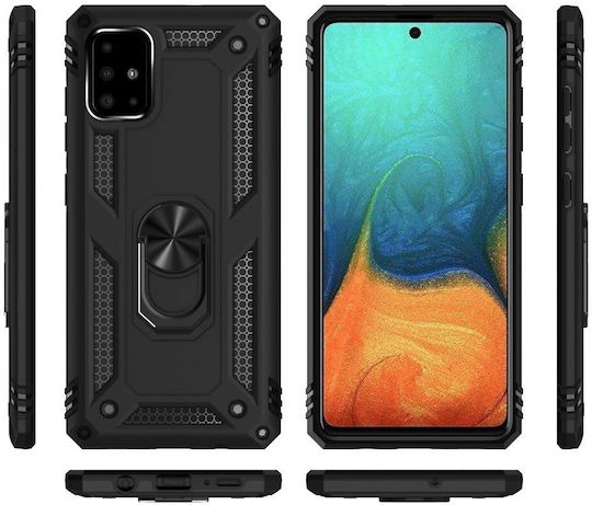 Erbord Umschlag Rückseite Metallisch Schwarz (Galaxy A51)