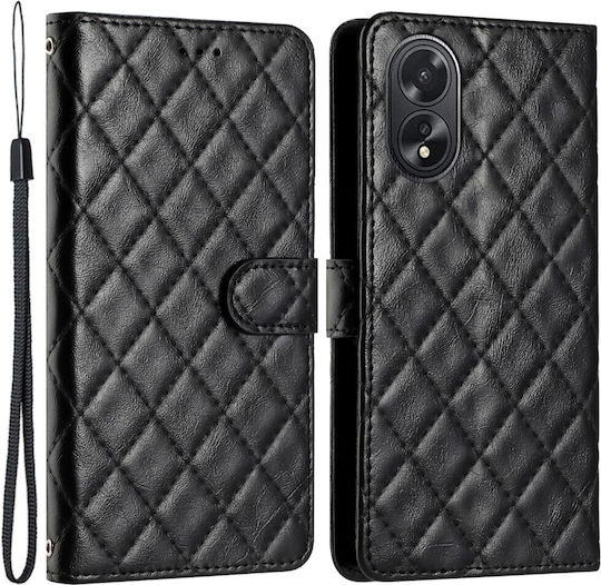 Binfen Diamond Lattice Wallet Δερματίνης Μαύρο (Oppo A38 4G)