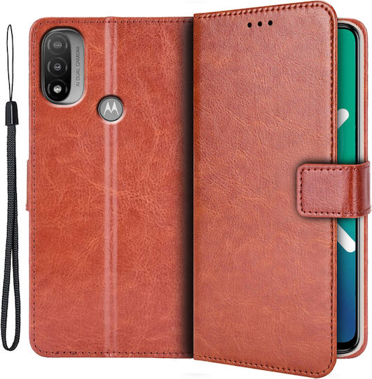 Erbord Wallet Δερματίνης / Πλαστικό / Σιλικόνης Καφέ (Moto E20)