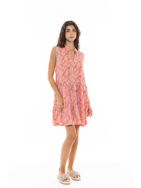 Pink Label Damen Kleid Strand Orange