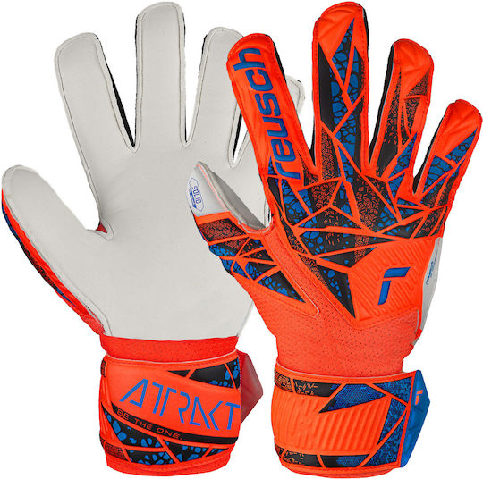 Reusch Attrakt Solid Finger Support Γάντια Τερματοφύλακα Παιδικά Πορτοκαλί
