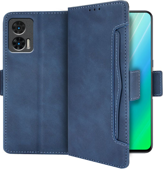 Book Piele artificială / Plastic / Silicon Albastru (Motorola Edge 30)