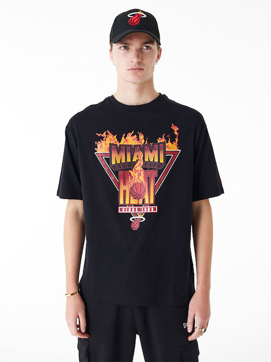 New Era Miami Heat Herren Sport T-Shirt Kurzarm Schwarz