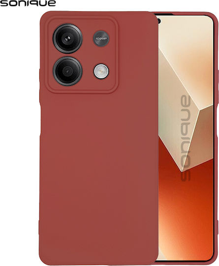Sonique Umschlag Rückseite Silikon / Stoff Burgundisch (Redmi Note 13 5G -> Redmi Note 13 5G)