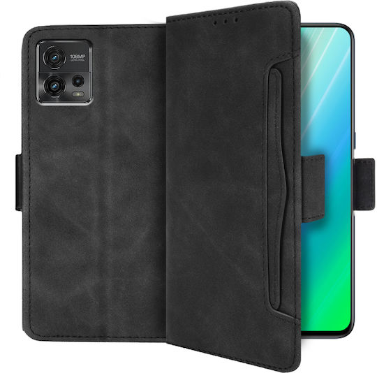 Book Δερματίνης / Πλαστικό / Σιλικόνης Μαύρο (Moto G72)