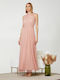 Lynne Maxi Dress for Wedding / Baptism Open Back with Tulle Powder