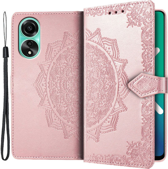 Oppo Mandala Book Δερματίνης / Πλαστικό / Σιλικόνης Ροζ (Oppo A78 4G)