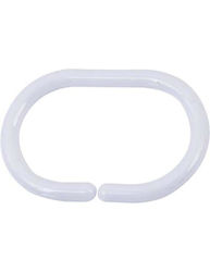 Plastona Plastic Bathroom Curtain Rings White 12pcs