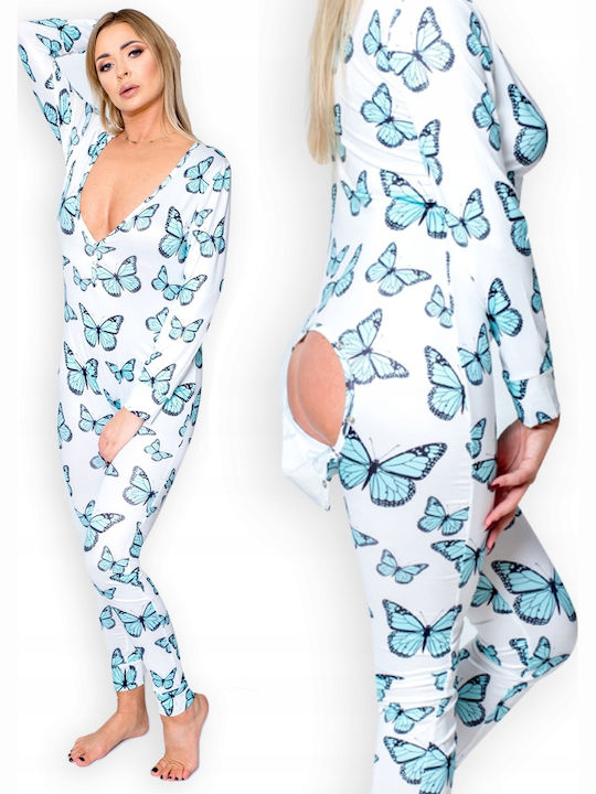 Winter Damen Einteiliger Pyjama Pink