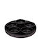 Secret de Gourmet Glass Dessert Divided Serving Plate with 5 Positions Black Ø34cm 6pcs