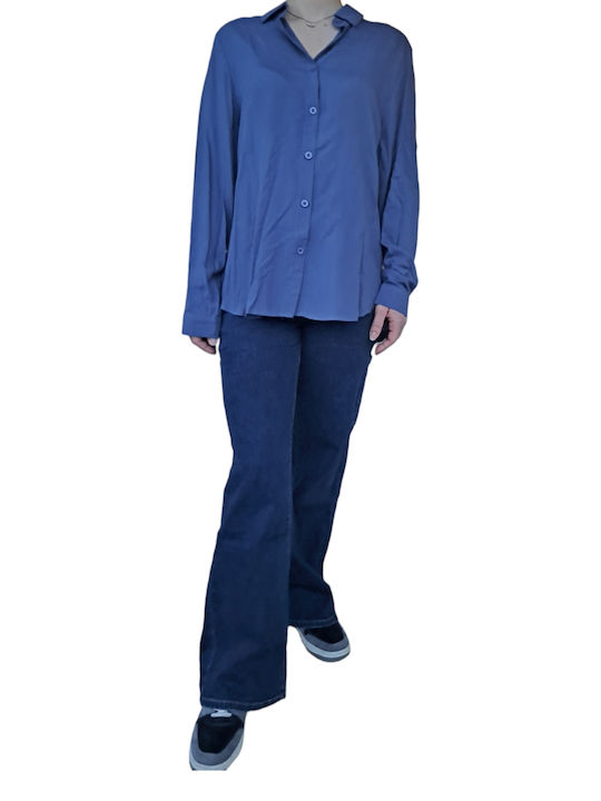 Remix Women's Long Sleeve Shirt Blue