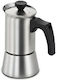 Bosch Stovetop Espresso Pot for 6 Cups Inox Silver