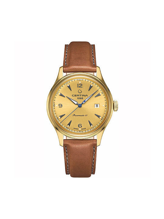 Certina Watch Automatic with Brown Leather Strap