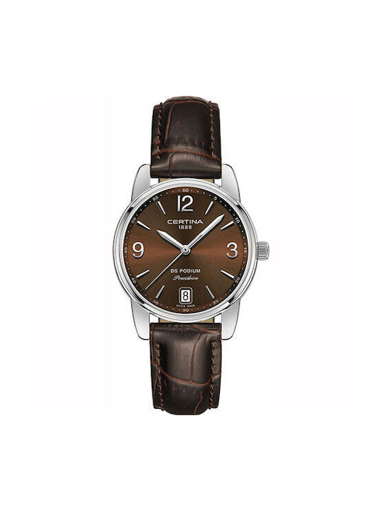 Certina Ds Podium Watch with Brown Leather Strap