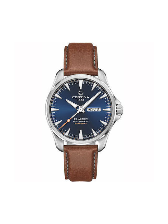 Certina Ds Action Watch Automatic with Brown Leather Strap