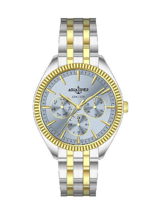 Women's Watch 36mm Chronograph Battery with Silver Stainless Steel Bracelet