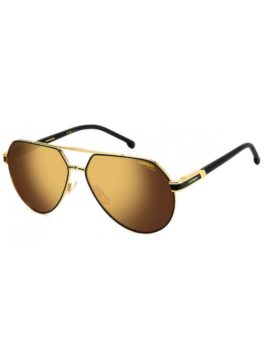 Carrera Men's Sunglasses with Gold Metallic Frame and Grey Polarized Lenses 1067-S-I46YL