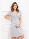 Italian Fashion Short Nightgown for Breastfeeding Gray