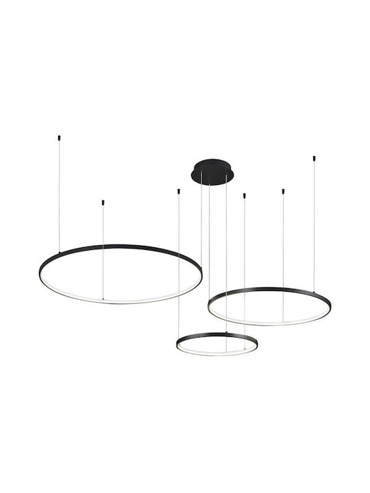 Viokef Pendant Light Black LED with Warm White Light Rail 40x300cm