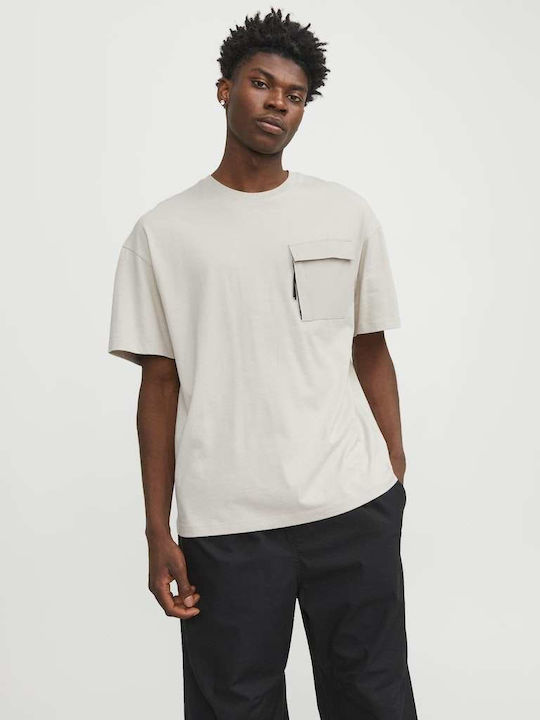 Jack & Jones Crew Neck T-shirt Bărbătesc cu Mânecă Scurtă Gri