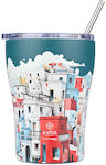 Estia Coffee Mug Save The Aegean Ποτήρι Θερμός Ανοξείδωτο BPA Free URBAN MYTHOS 350ml με Καλαμάκι