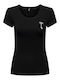 Only Women's Athletic Blouse Short Sleeve Fast Drying Black