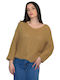 Morena Spain Women's Long Sleeve Sweater Cotton Beige