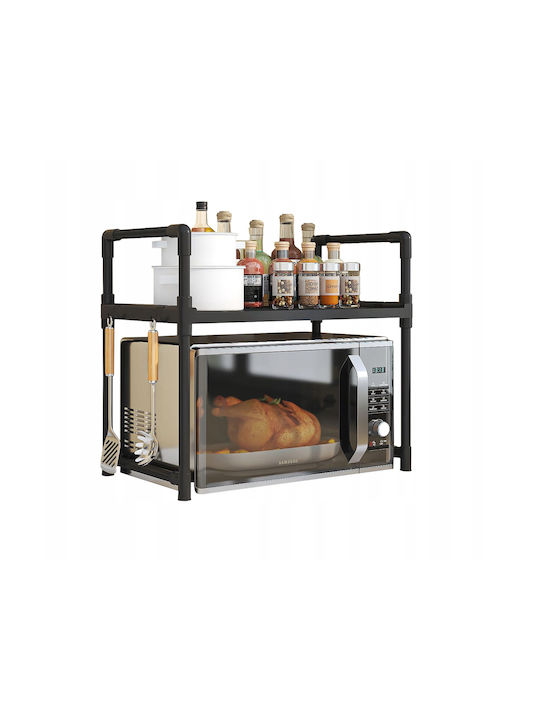 Βάση για Φούρνο Μικροκυμάτων Μεταλλική 48x32x49εκ. Μαύρη