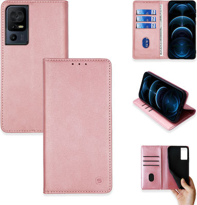 Sonique Vintage Magnet Umschlag Rückseite Synthetisches Leder / Kunststoff Rose Gold (TCL 40 SE)