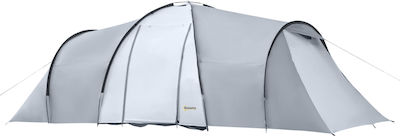 Outsunny Cort Camping Gri pentru 6 Persoane 590x245x193cm cu baldachin