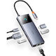 Baseus 6 in 1 USB-C Docking Station με HDMI 4K PD Ethernet Γκρι